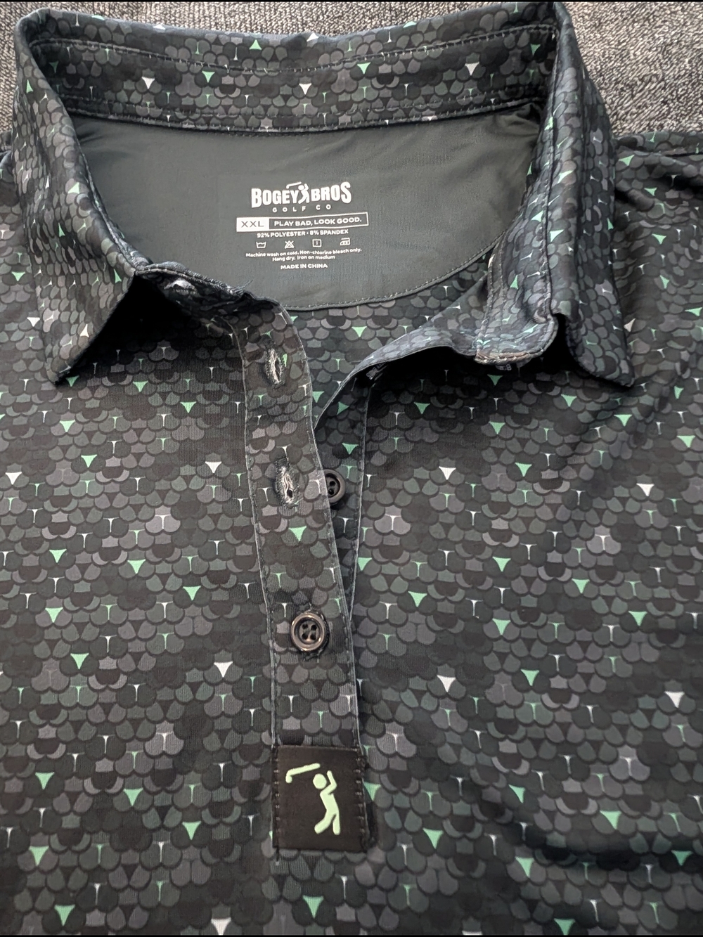 Ladies Bogie Bros  Black & Green Golf Polo